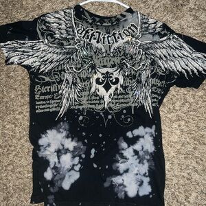 Affliction Black and White Winged Kids Tee